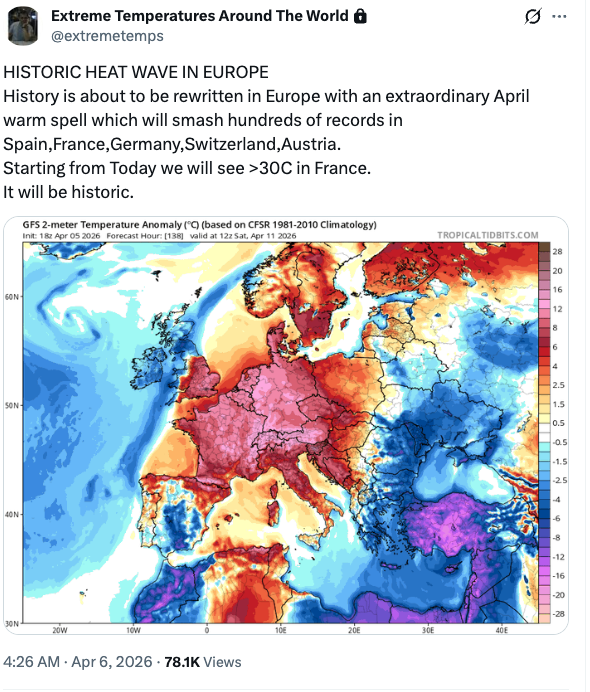 Klimatológ Herrera predpovedá vlnu horúčav.