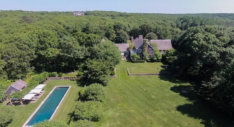 An aerial view of Lauer's 25-acre Hamptons estate.