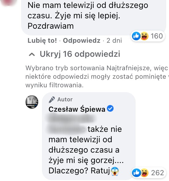 Czesław Mozil odpowiada na komentarze fanów