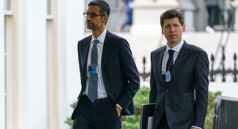 Google CEO Sundar Pichai and OpenAI chief Sam Altman.Evan Vucci/AP