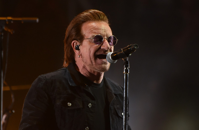 Bono na koncercie U2 w San Jose, 2018 r.