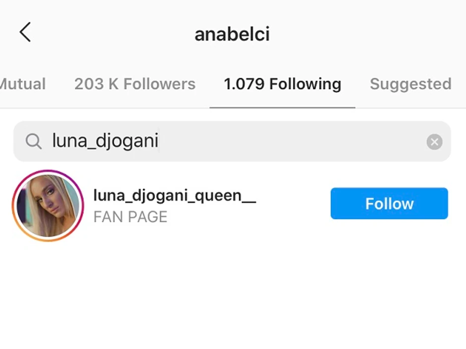 Luna i Anabela se otpratile sa Instagrama 