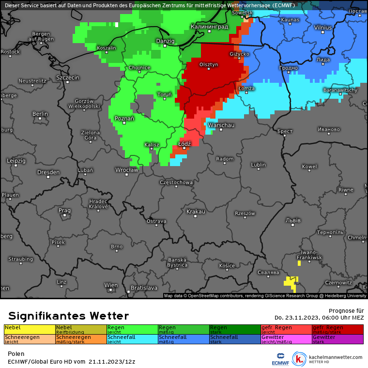 Do rana marznący deszcz zagrozi też północno-wschodniej oraz środkowej Polsce