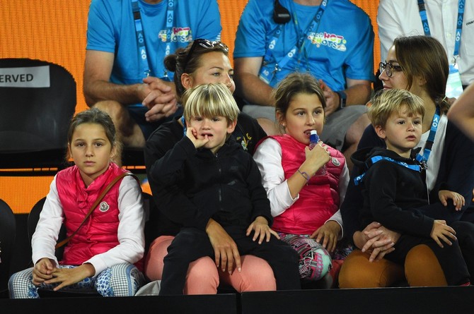Mila, Šarlin, Leni i Leo Federer