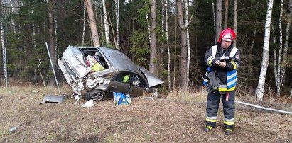 Opel wypadł z autostrady A4. ZDJĘCIA