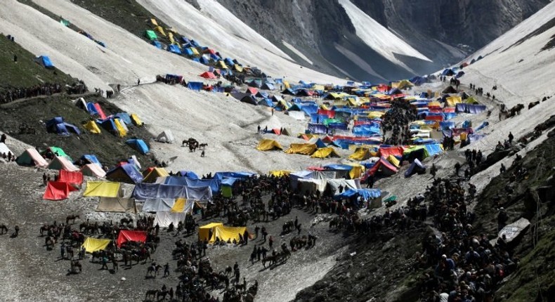 Tens of thousands of Hindus from all over India travel to Kashmir every year to visit a phallus-shaped ice formation in the Amarnath caves that is worshipped as a symbol of Shiva, the Hindu god of destruction