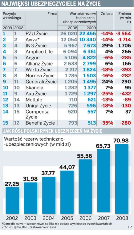 Najwięksi ubezpieczyciele na życie