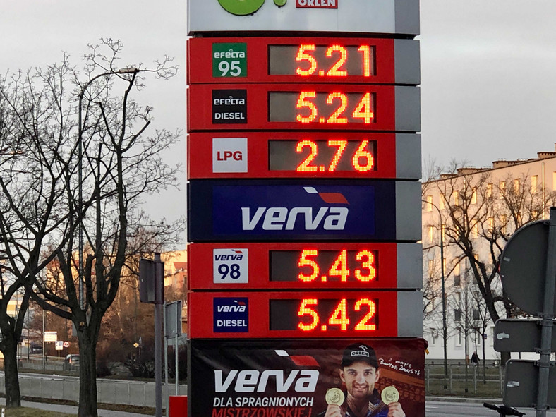 Ceny paliw na stacji benzynowej - Warszawa