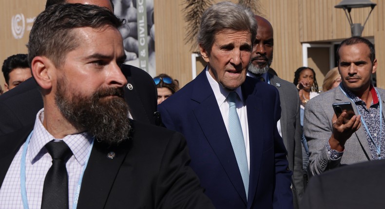 The US's special presidential envoy for climate, John Kerry, at the UN's climate summit in Sharm el-Sheikh, Egypt.Sean Gallup/Getty Images