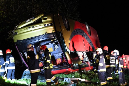 wypadek autokaru na Podkarpaciu 