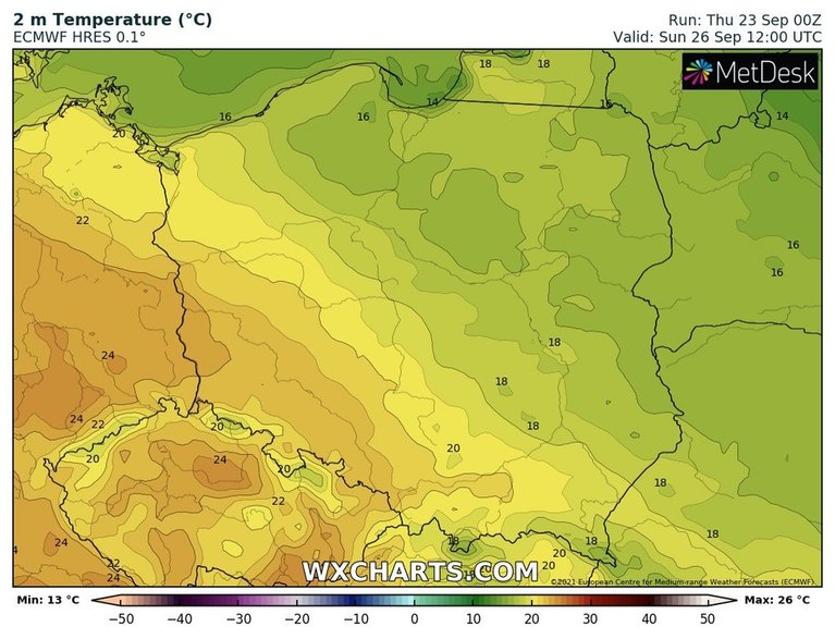 Niedziela na południowym zachodzie przyniesie blisko 25 st. C