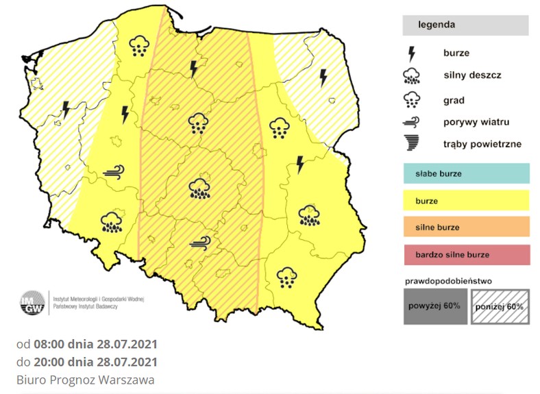 Prognoza burz na środę