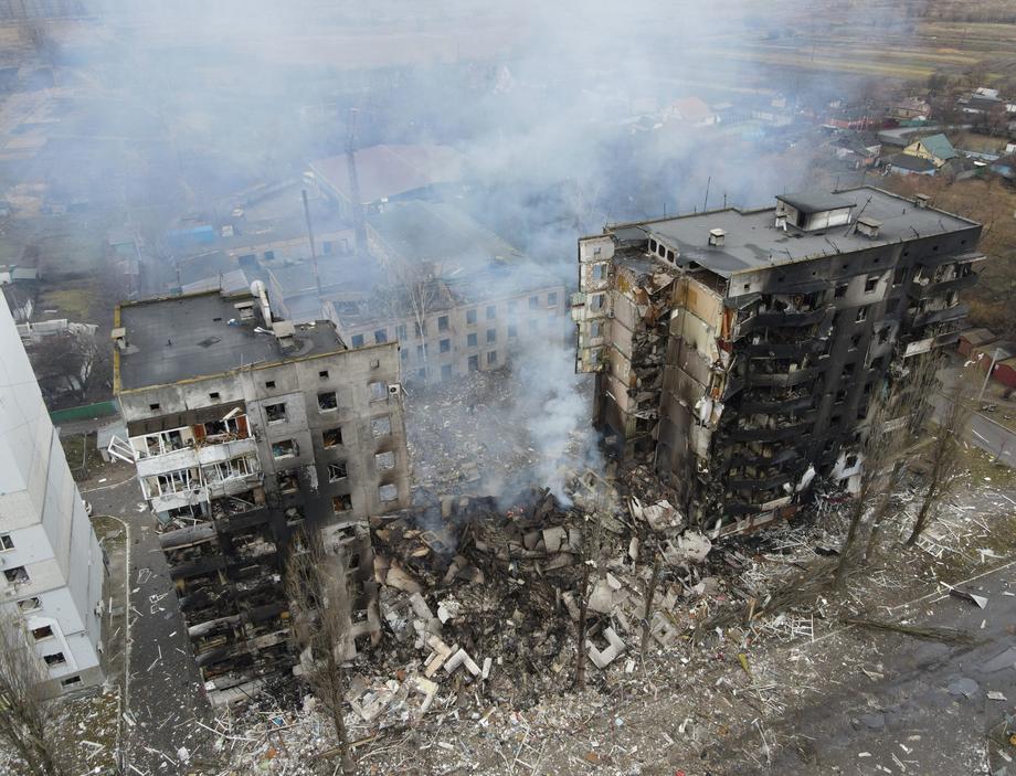 Borodzianka niedaleko Kijowa. Bloki zniszczone w walkach o miasto