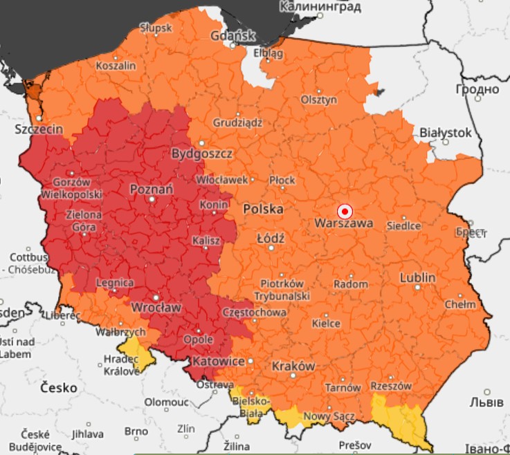 Prognoza ostrzeżeń przed upałem na kolejne dni