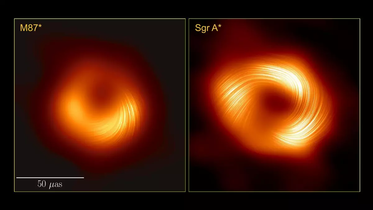 Czarne dziury M87* i Sagittarius A* w świetle spolaryzowanym