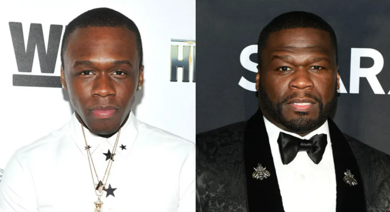 Like son, like father : Marquise Jackson  (left)  and Curtis “50 Cent Jackson (right) 