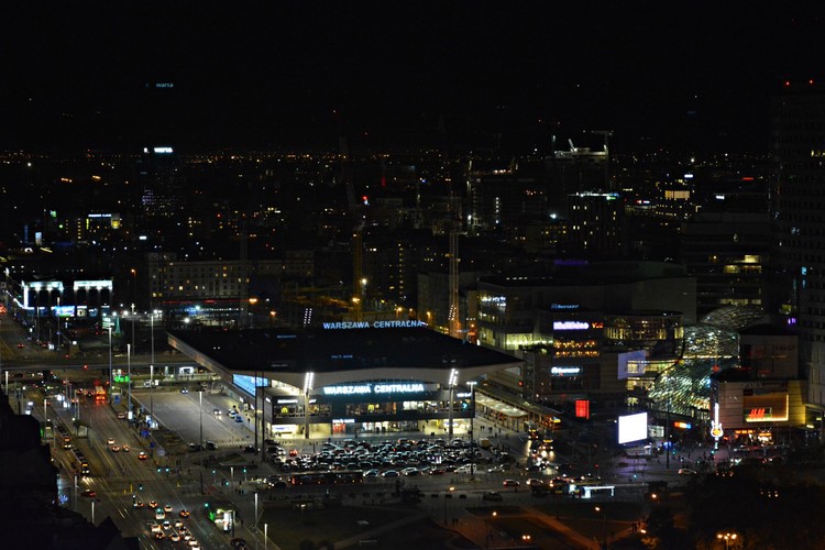Warszawa nocą. Widok z Novotelu, fot. Dorota Kalinowska