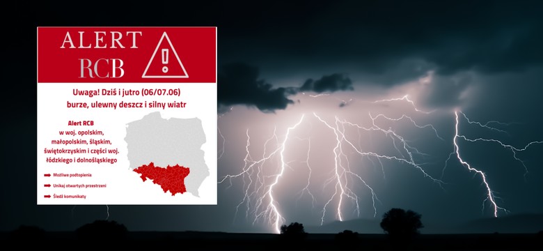 Potężne uderzenie w nocy. Alert RCB dla dziewięciu województw