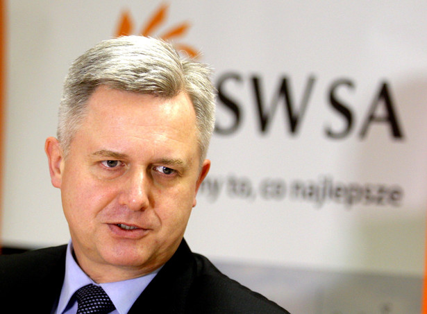 Prezes Zarządu JSW S.A. Jarosław Zagórowski podczas konferencji prasowej w Jastrzębiu Zdroju