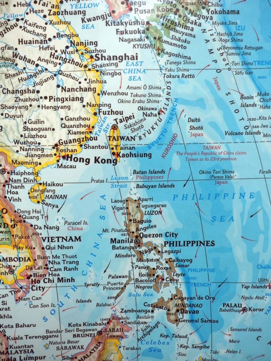Tajvan na mapi
