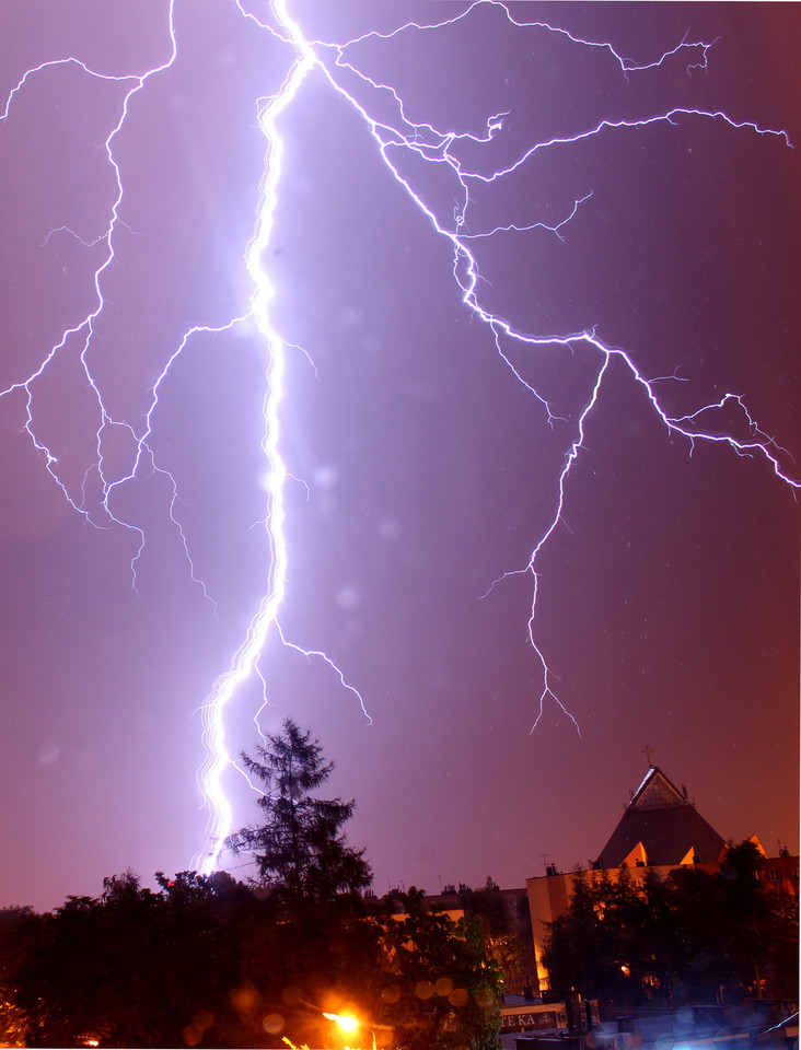 Tak wyglądała nocna burza w Tarnowie