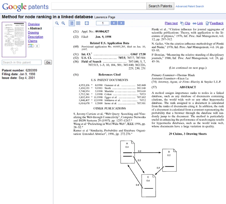 Patent na algorytm PageRank należy do Stanford University