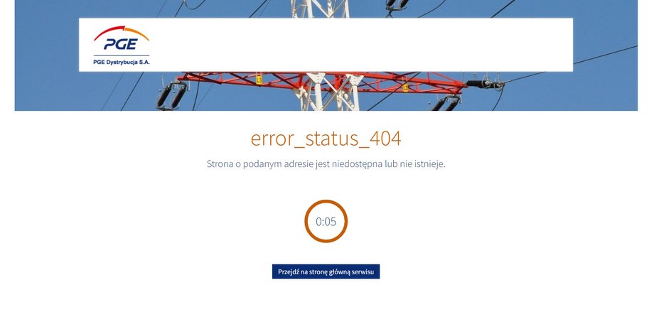 Strona internetowa z informacją o władzach PGE Dystrybucja nie działa.