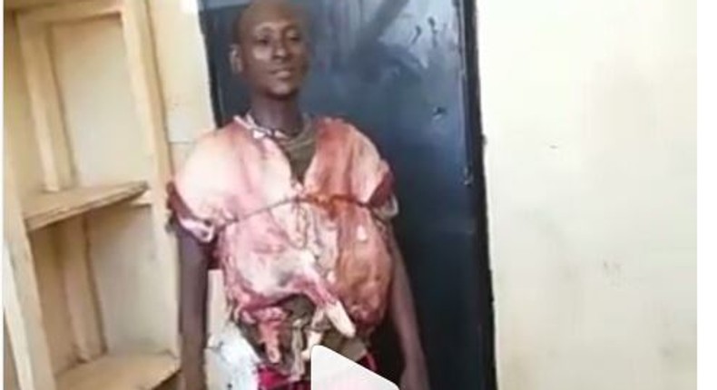 Police arrest smart thief wearing stolen goat meat under his dress to avoid being caught (video)