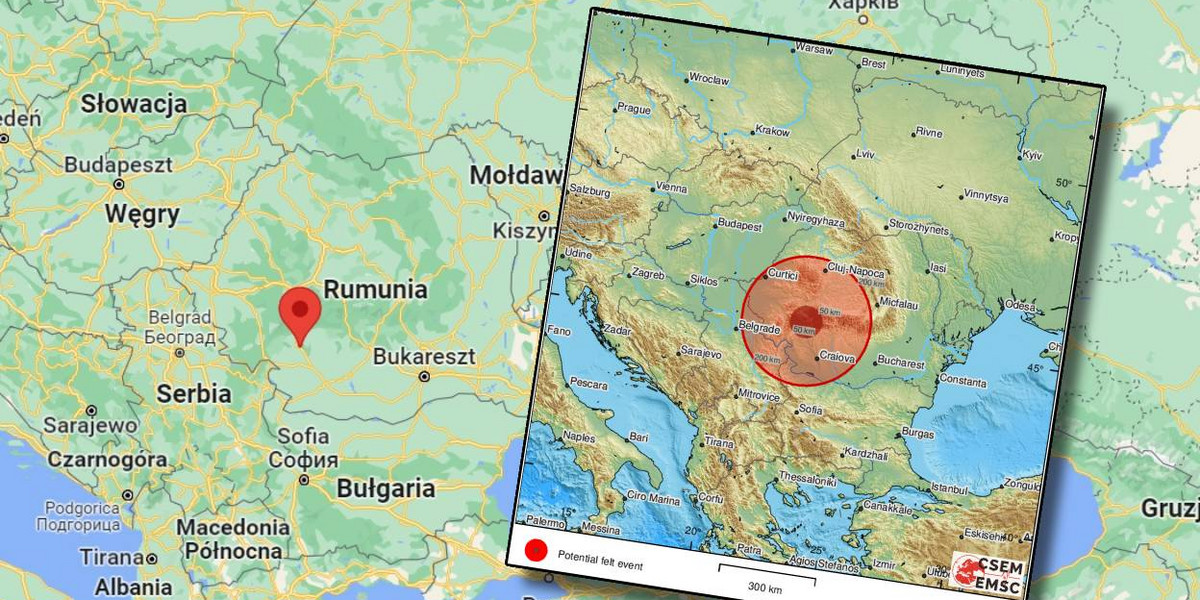 Trzęsienie ziemi w Rumunii (zdj. EMSC/Twitter)