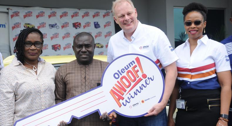 OVH Energy concludes ‘Oando Oleum Awoof Promo’ in style, hands over grand prize of brand new Toyota Yaris!