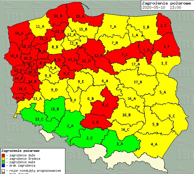 Zagrożenie pożarowe w lasach