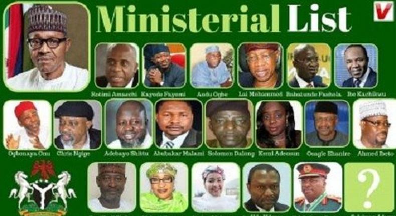 Faces of nominated ministers by President Muhammadu Buhari.