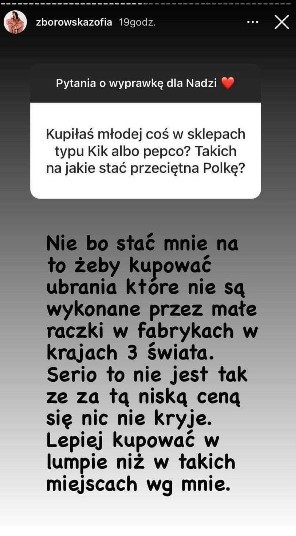 Zosia Zborowska krytykuje nieetyczną modę