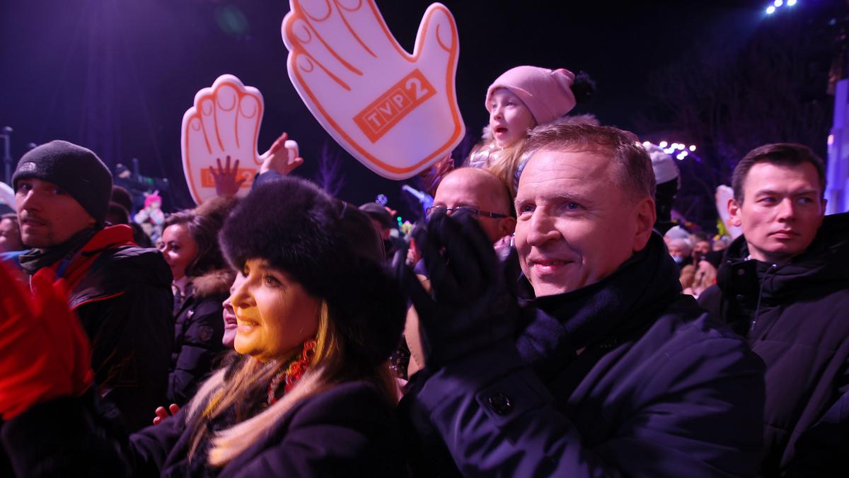 Prezes TVP Jacek Kurski podczas koncertu Sylwester Marzeń z Dwójką
