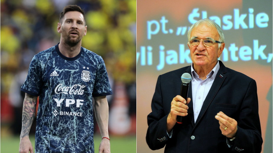 Leo Messi (z lewej) i Antoni Piechniczek (MIROSLAW SZOZDA / 400mm.pl / NEWSPIX.PL)