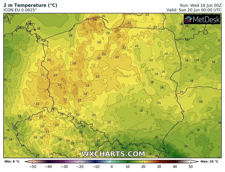 Prognozowana temperatura w nocy z soboty na niedzielę