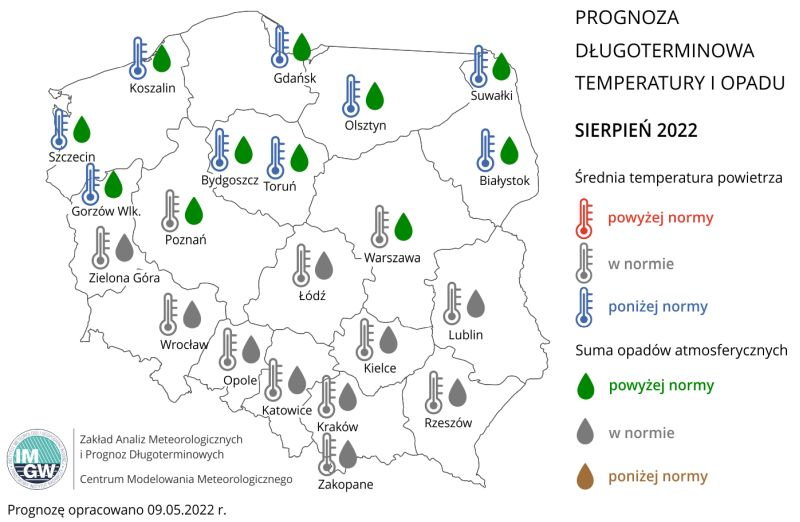 W sierpniu w części kraju pogoda się załamie.