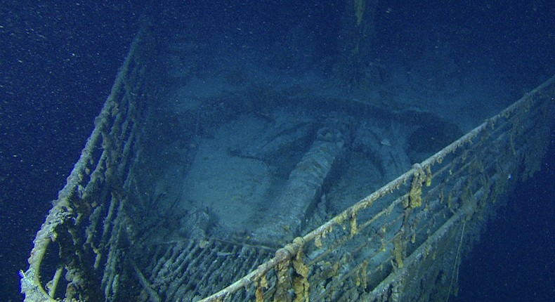 Titanic on the ocean floor.RMS Titanic Inc.