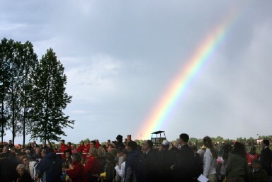 POLAND-POPE-VISIT-BIRKENAU-RAINBOW