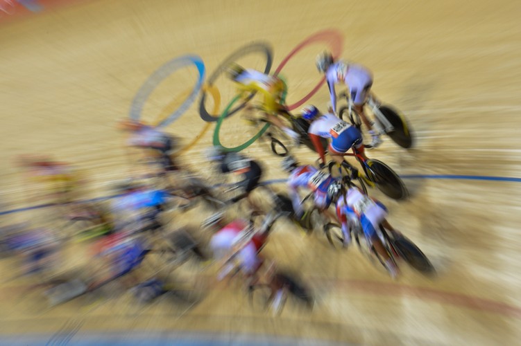 Uczestnicy wyściu w kolarstwie torowym