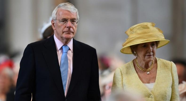 John Major and his wife Norma at a service to mark the Queen's 90th birthday at St Paul's Cathedral in London in June