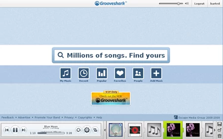 Grooveshark zarówno z punktu widzenia łatwości użytkowania, jak i posiadanych zasobów jest obecnie jednym z najlepszych serwisów pozwalających odtwarzać muzykę na żądanie.