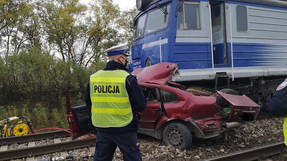 Zdjęcie z miejsca wypadku w miejscowości Prażki