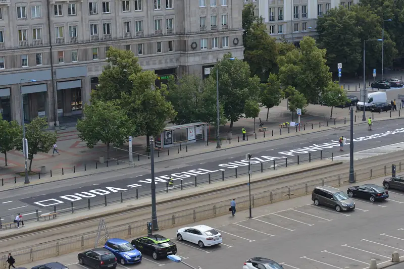 Akcja Demokracja protestowała na Placu Konstytucji / fot. Jakub Szafrański