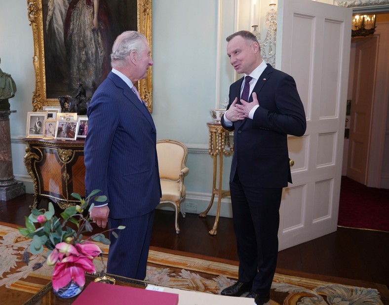 Król Karol III i Andrzej Duda