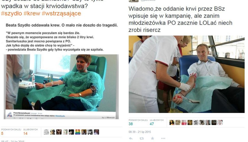 Beata Szydło oddaje krew