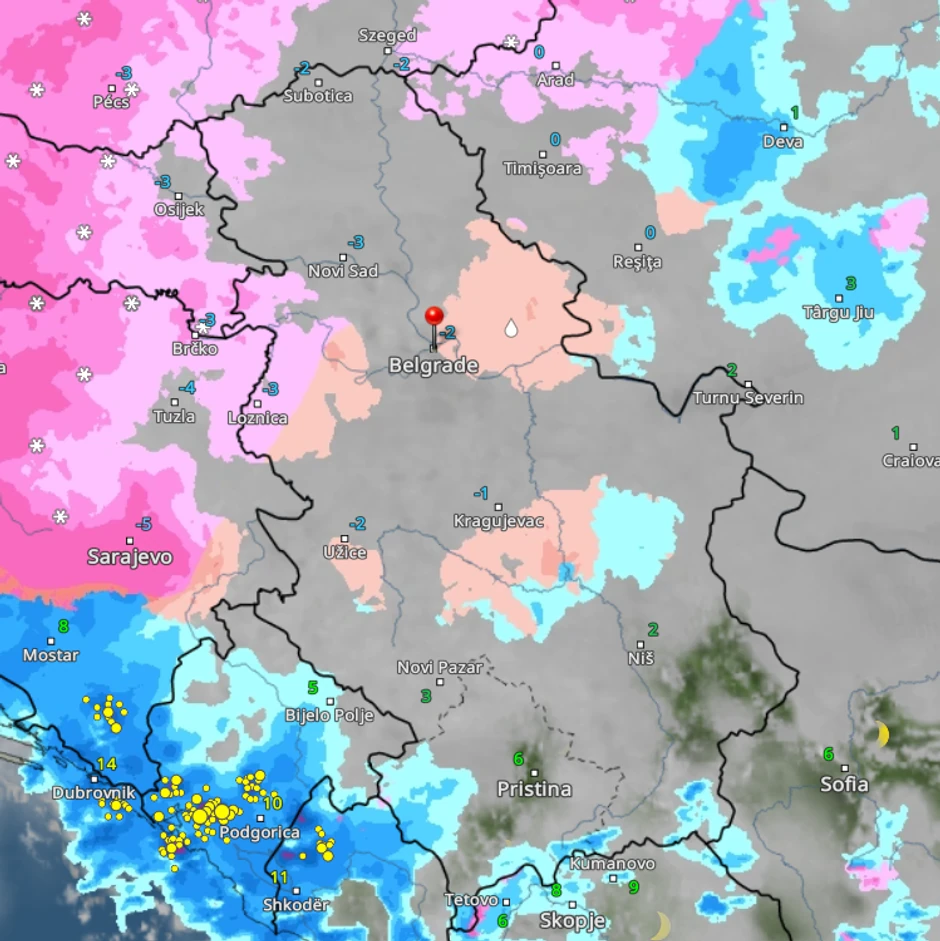 Vremenski rada danas u 21h