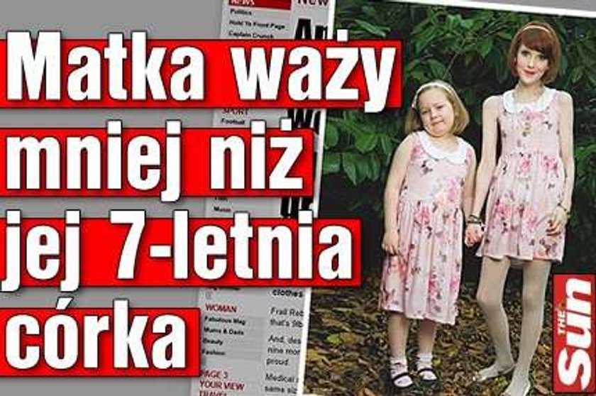 Matka waży mniej niż jej 7-letnia córka