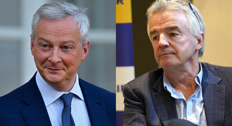 Bruno Le Maire and Michael O'LearyChristian Liewig - Corbis/Getty Images; Pier Marco Tacca/Getty Images
