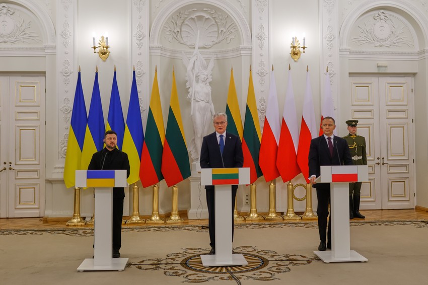 Volodimir Zelenski, Gitanas Nauseda i Karol Navrocki u Vilnjusu 25. januara